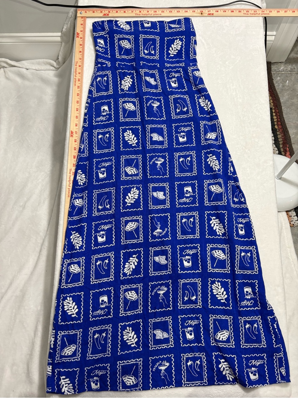 Paper Heart Blue Printed Maxi Dress- Women's